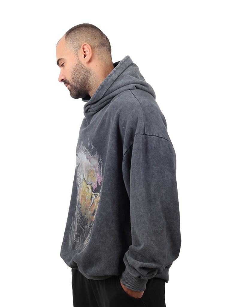 EAGLE MOTORCYCLE Oversize Sweatshirt %100 Pamuk Dijital Baskılı