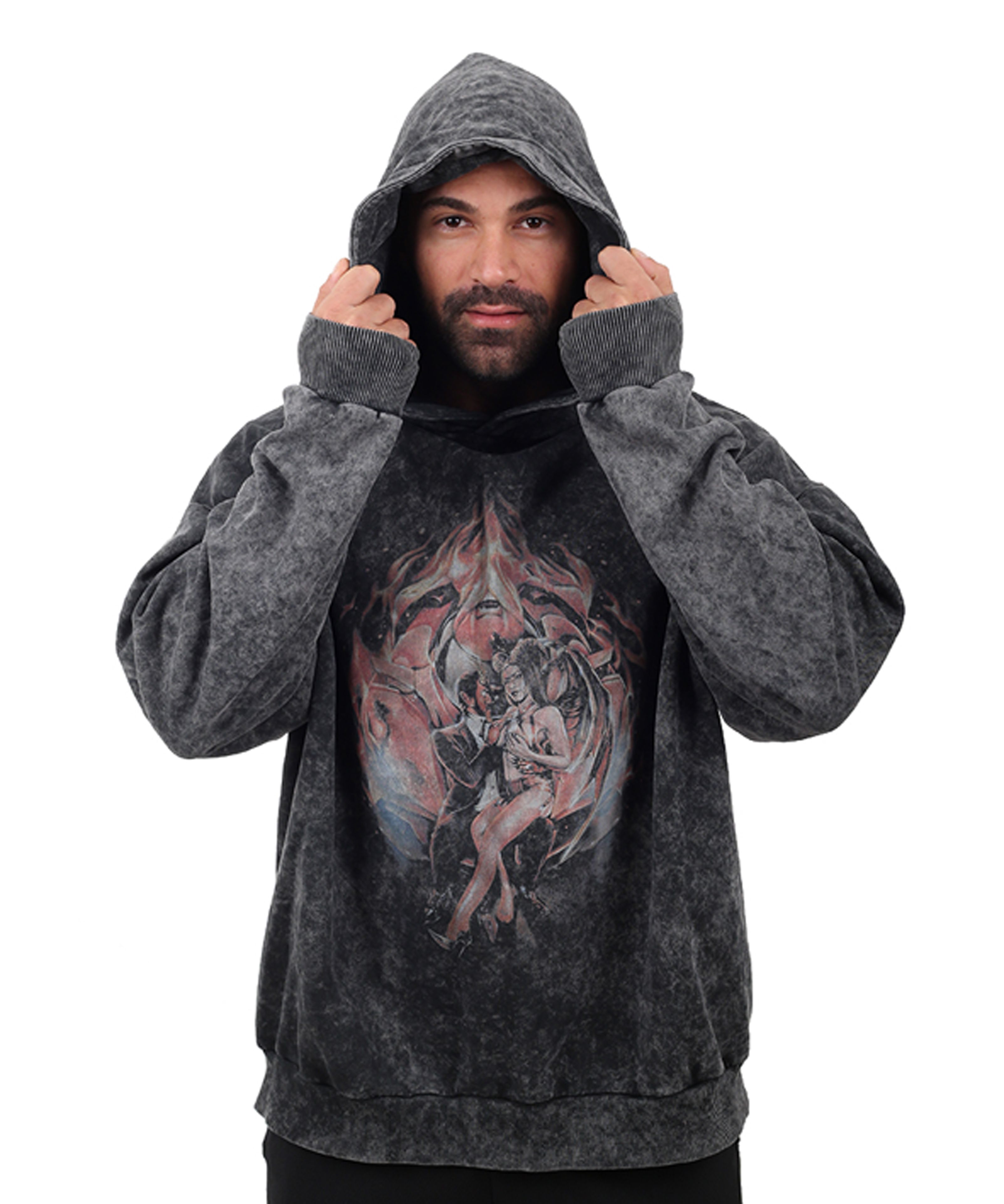 DEMON GİRL Oversize Sweatshirt %100 Pamuk Dijital Baskılı