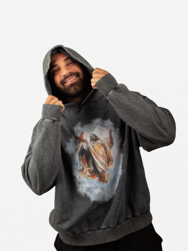 JESUS Oversize Sweatshirt %100 Pamuk Dijital Baskılı