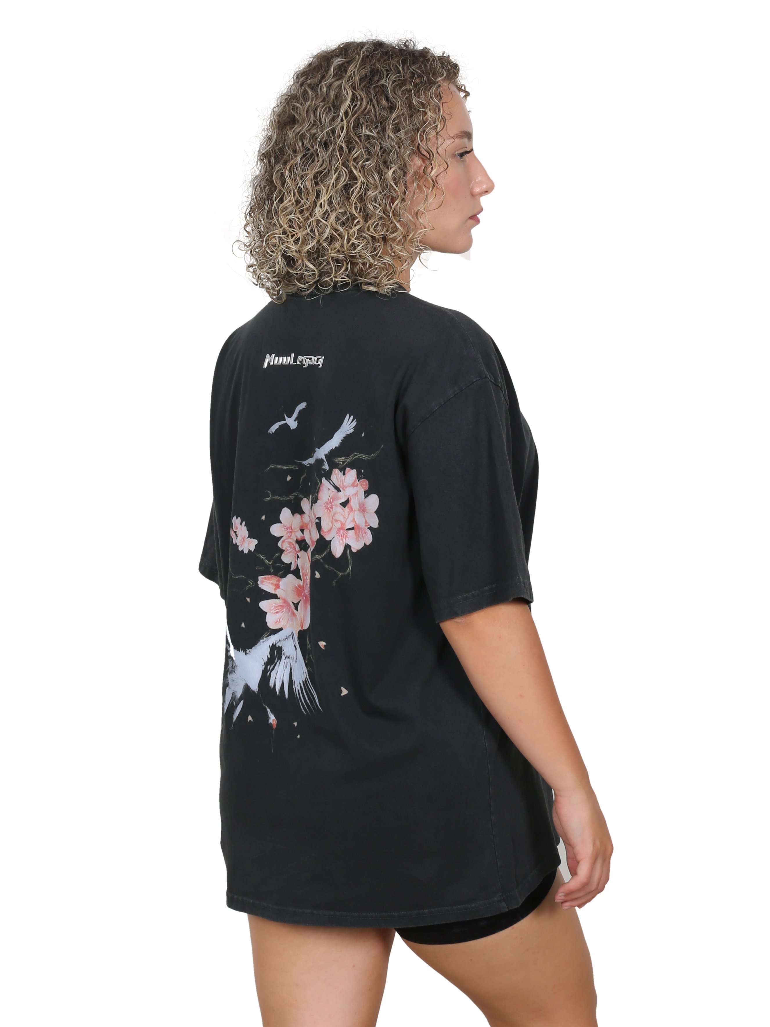 FLOWER WORLD Oversize T-Shirt %100 Pamuk Dijital Baskılı