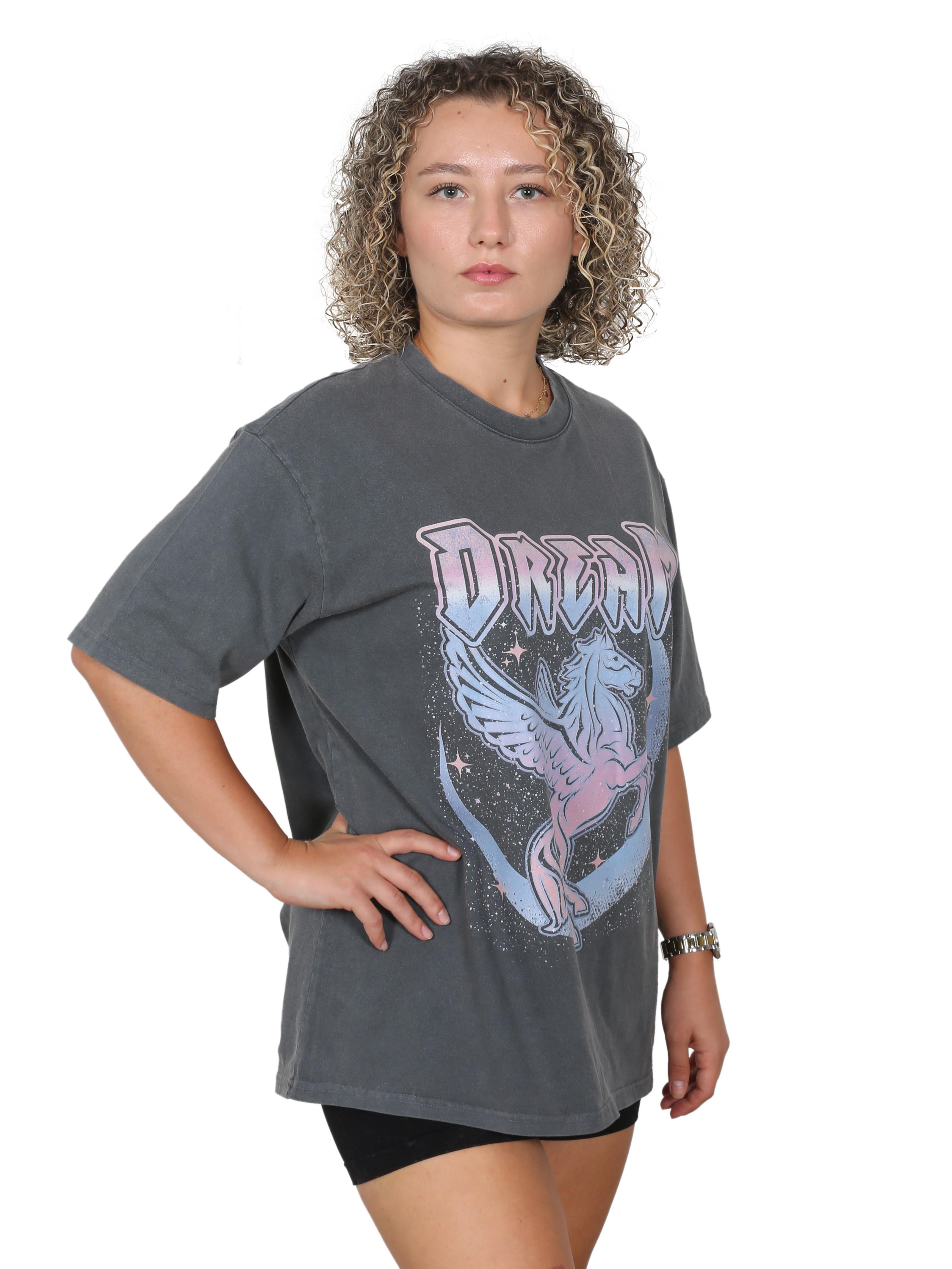 DREAM TIGER Oversize T-Shirt %100 Pamuk Dijital Baskılı