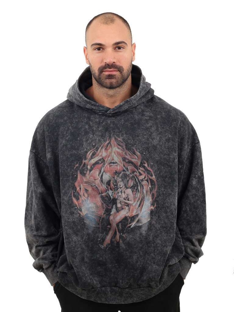 DEMON GİRL Oversize Sweatshirt %100 Pamuk Dijital Baskılı