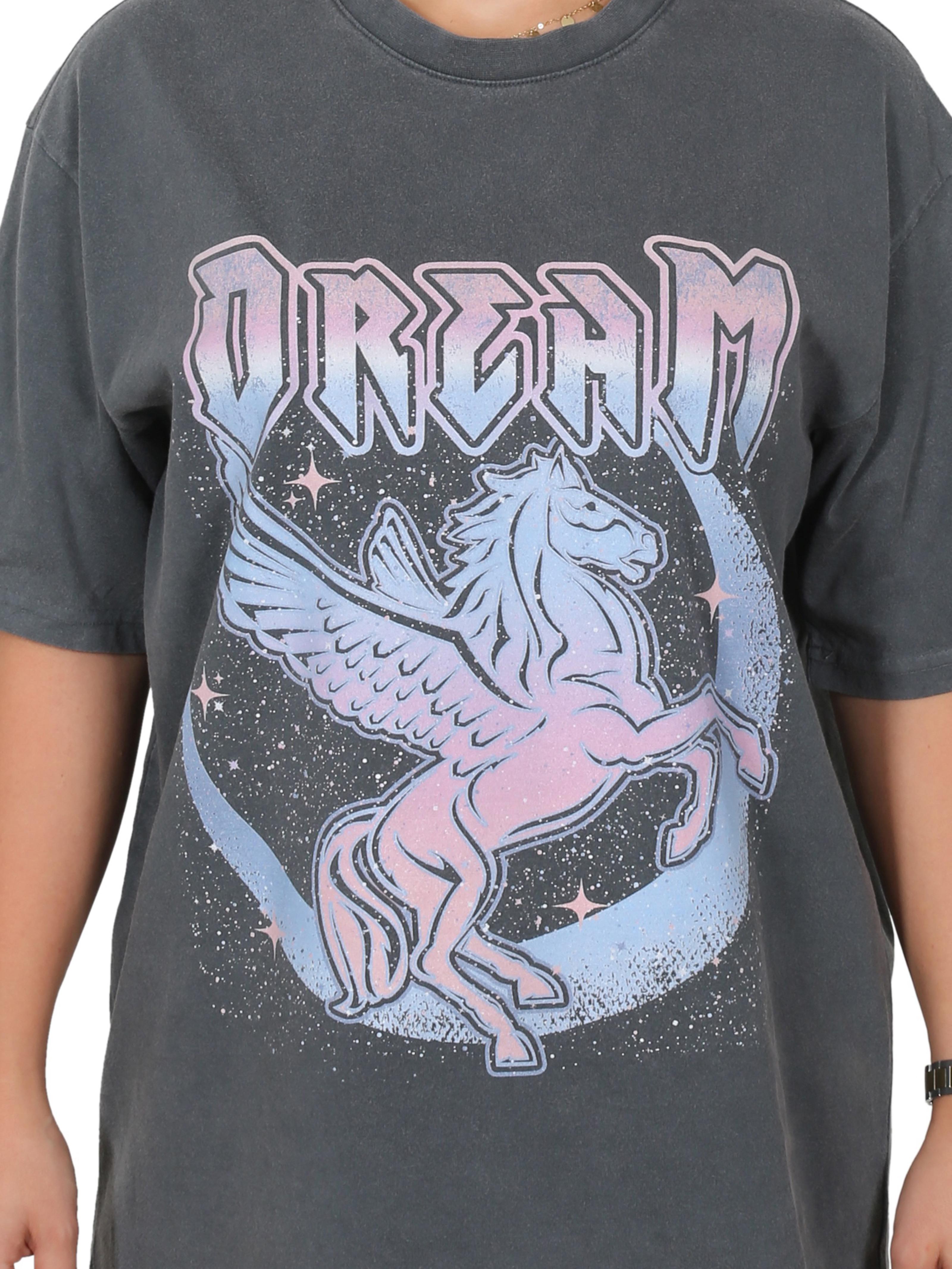 DREAM TIGER Oversize T-Shirt %100 Pamuk Dijital Baskılı