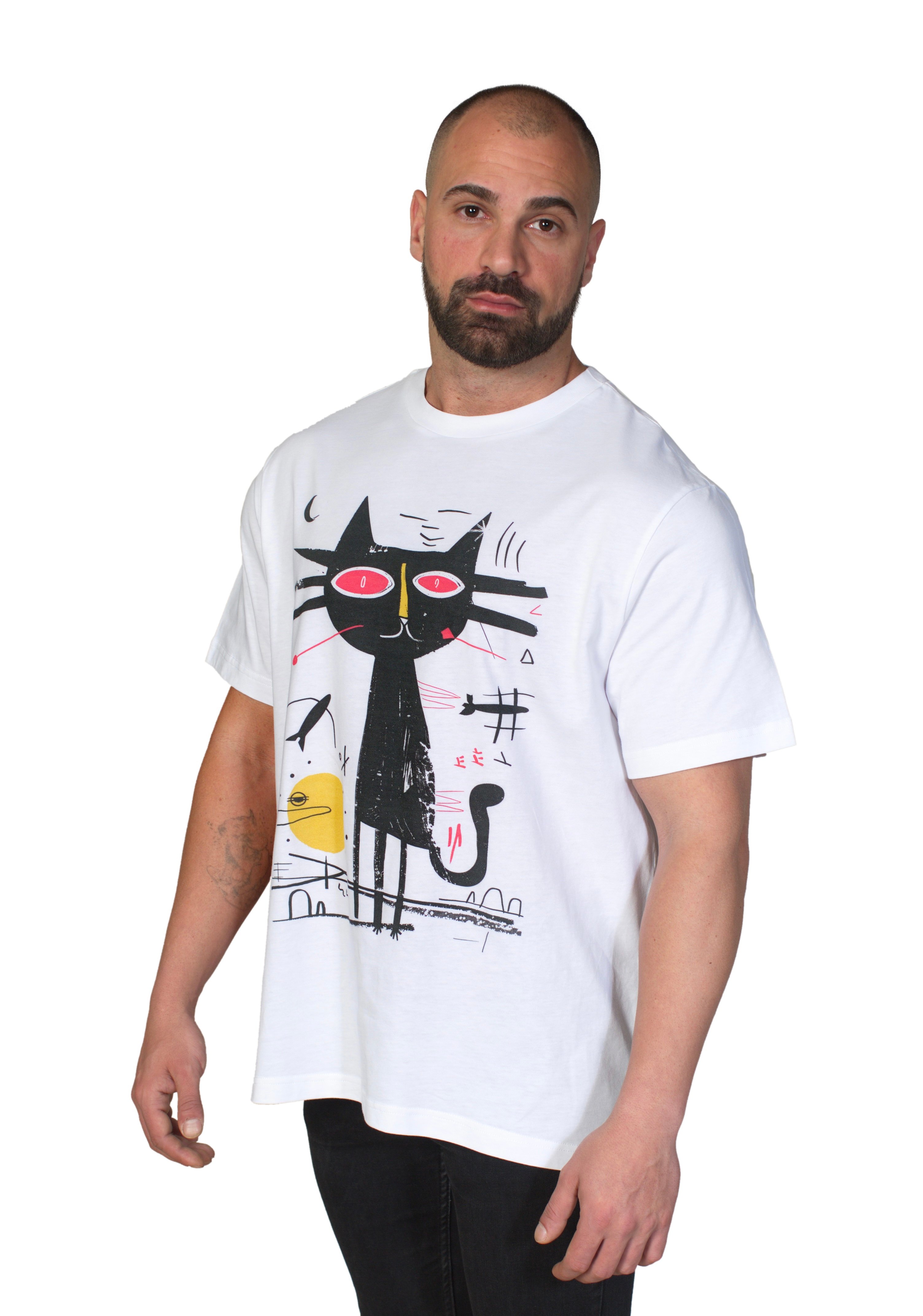 BLACK CAT T-Shirt %100 Pamuk Dijital Baskılı