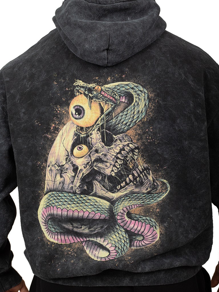 SNAKE SKULL Oversize Sweatshirt %100 Pamuk Dijital Baskılı