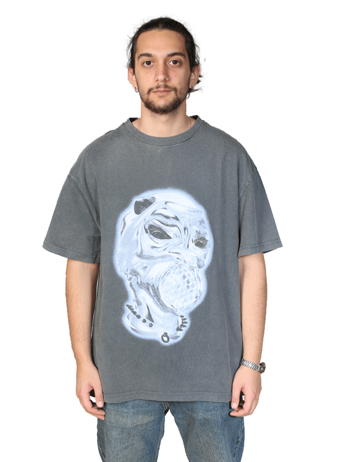 GAS MASK Oversize T-Shirt %100 Pamuk Dijital Baskılı