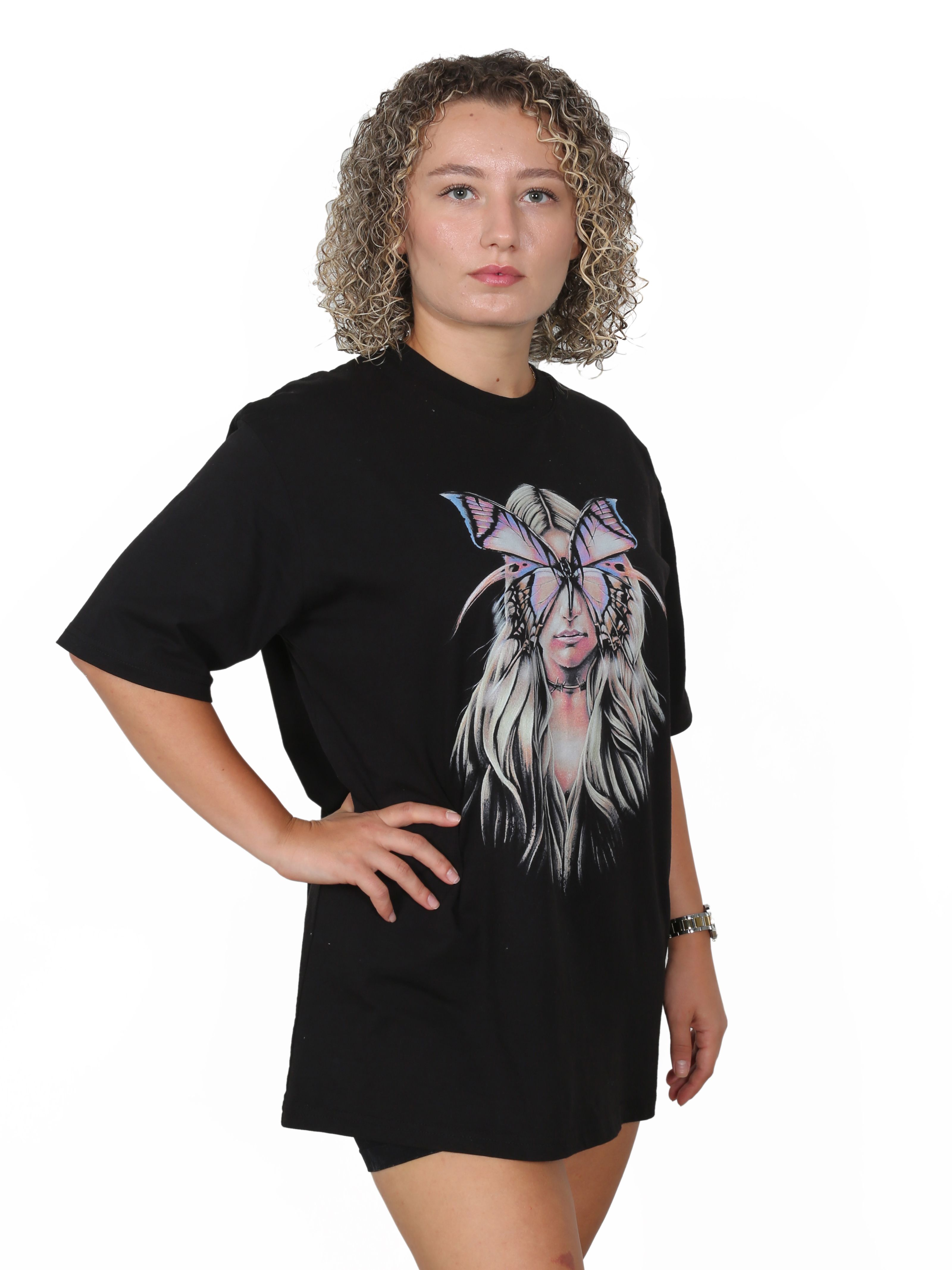  BUTTERFLY LIFE Oversize T-Shirt %100 Pamuk Dijital Baskılı