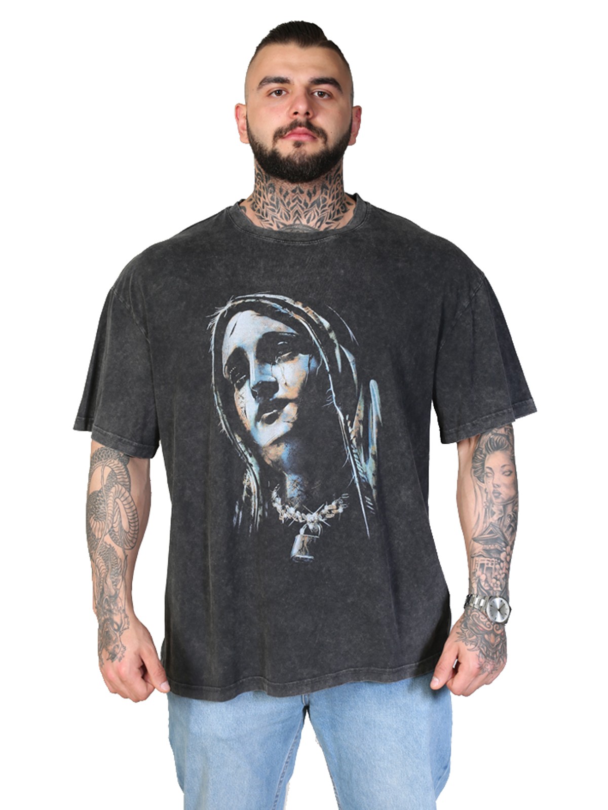  TEARS OF THE NUN Oversize T-Shirt %100 Pamuk Dijital Baskılı