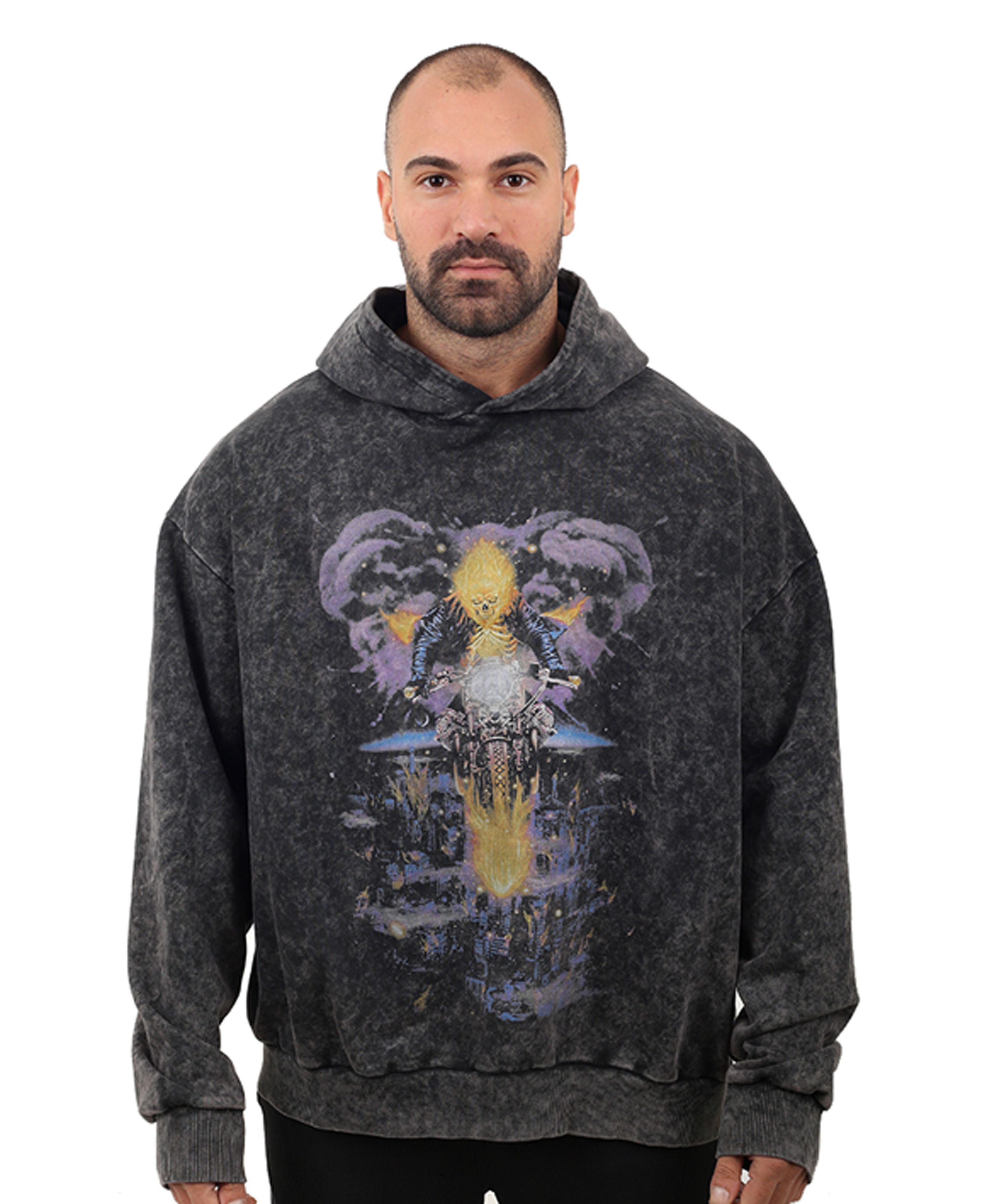 GHOST DRİVER Oversize Sweatshirt %100 Pamuk Dijital Baskılı