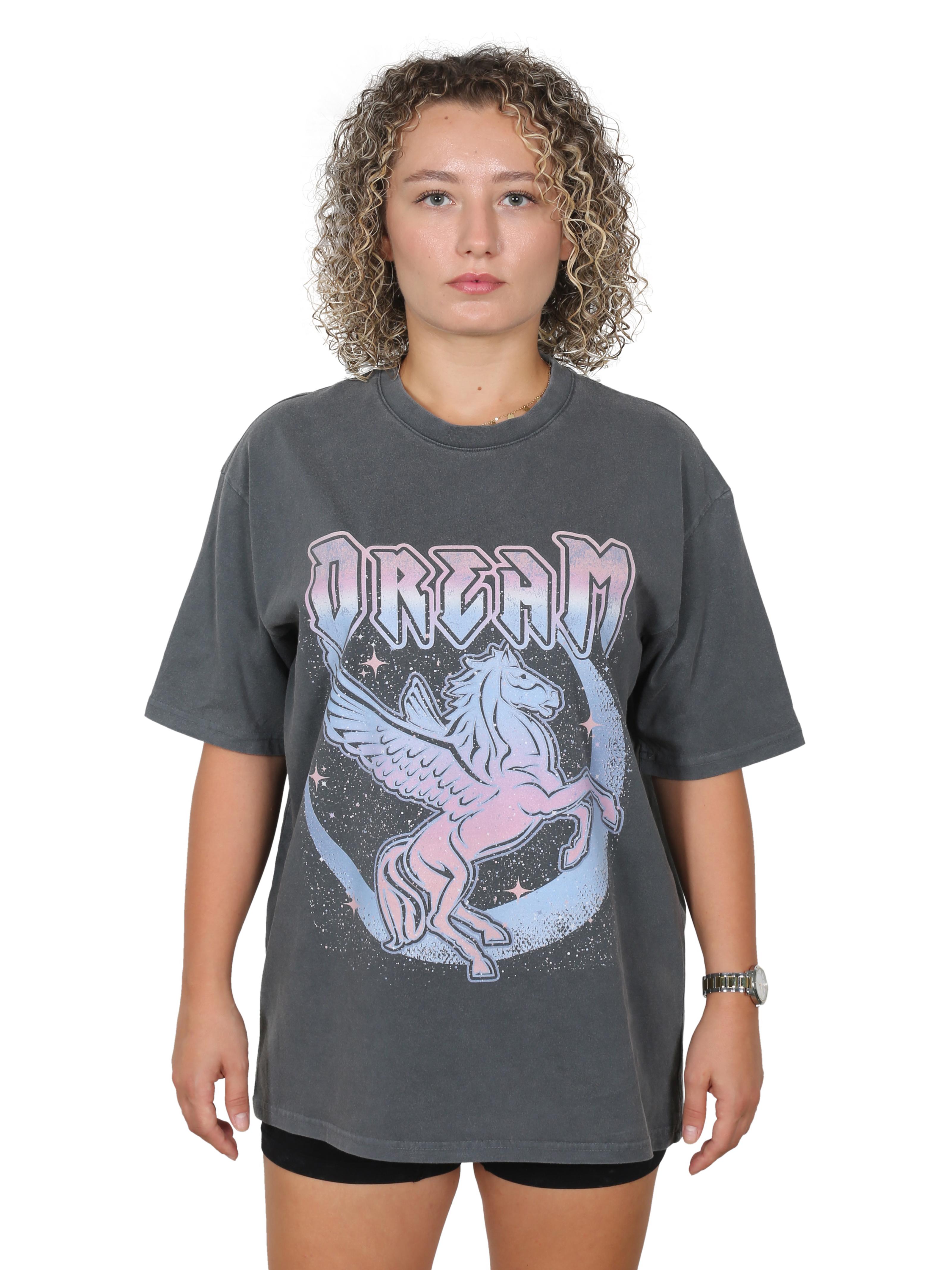 DREAM TIGER Oversize T-Shirt %100 Pamuk Dijital Baskılı