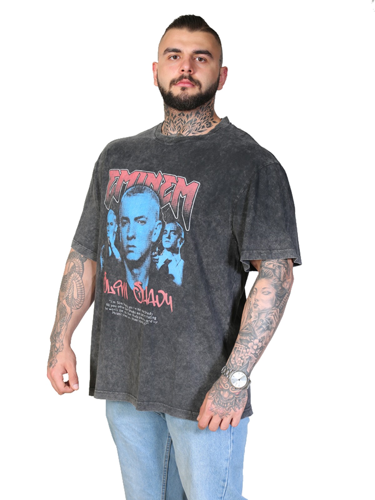 EMINEM Oversize T-Shirt %100 Pamuk Dijital Baskılı