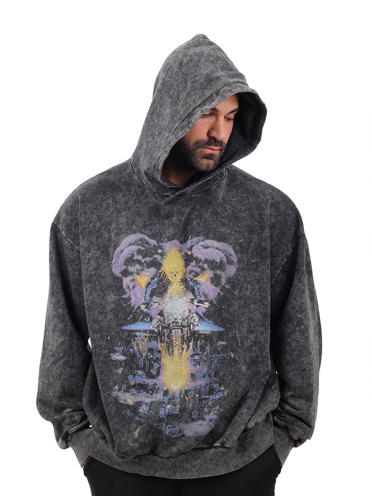 GHOST DRİVER Oversize Sweatshirt %100 Pamuk Dijital Baskılı