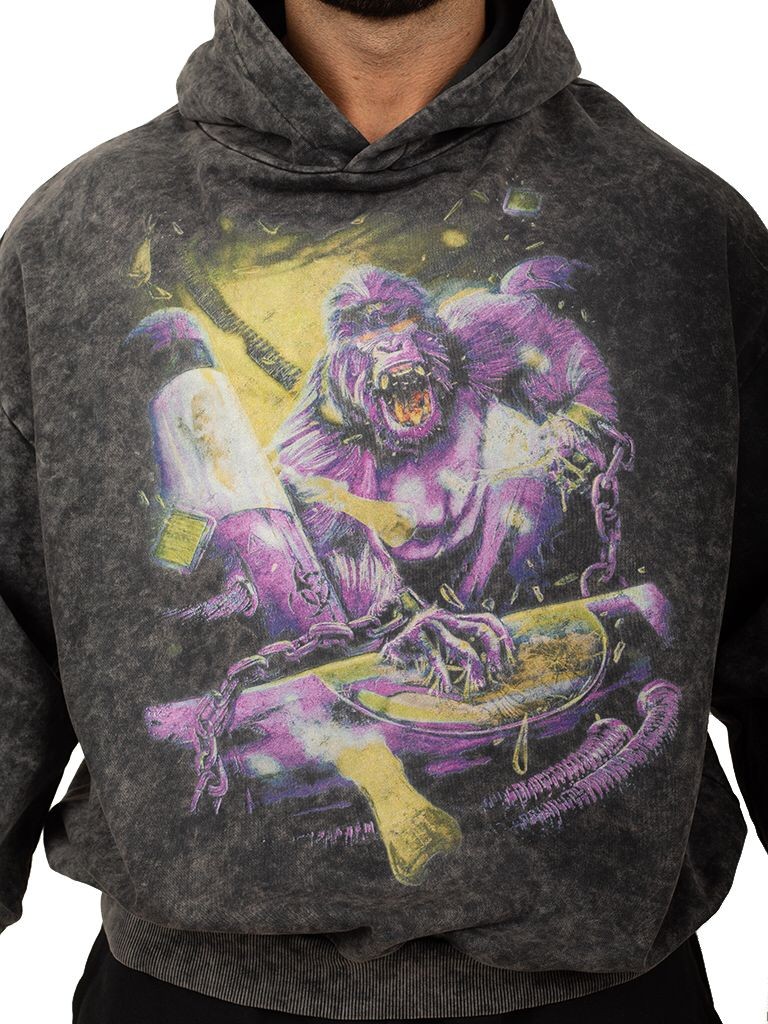 KONG Oversize Sweatshirt %100 Pamuk Dijital Baskılı