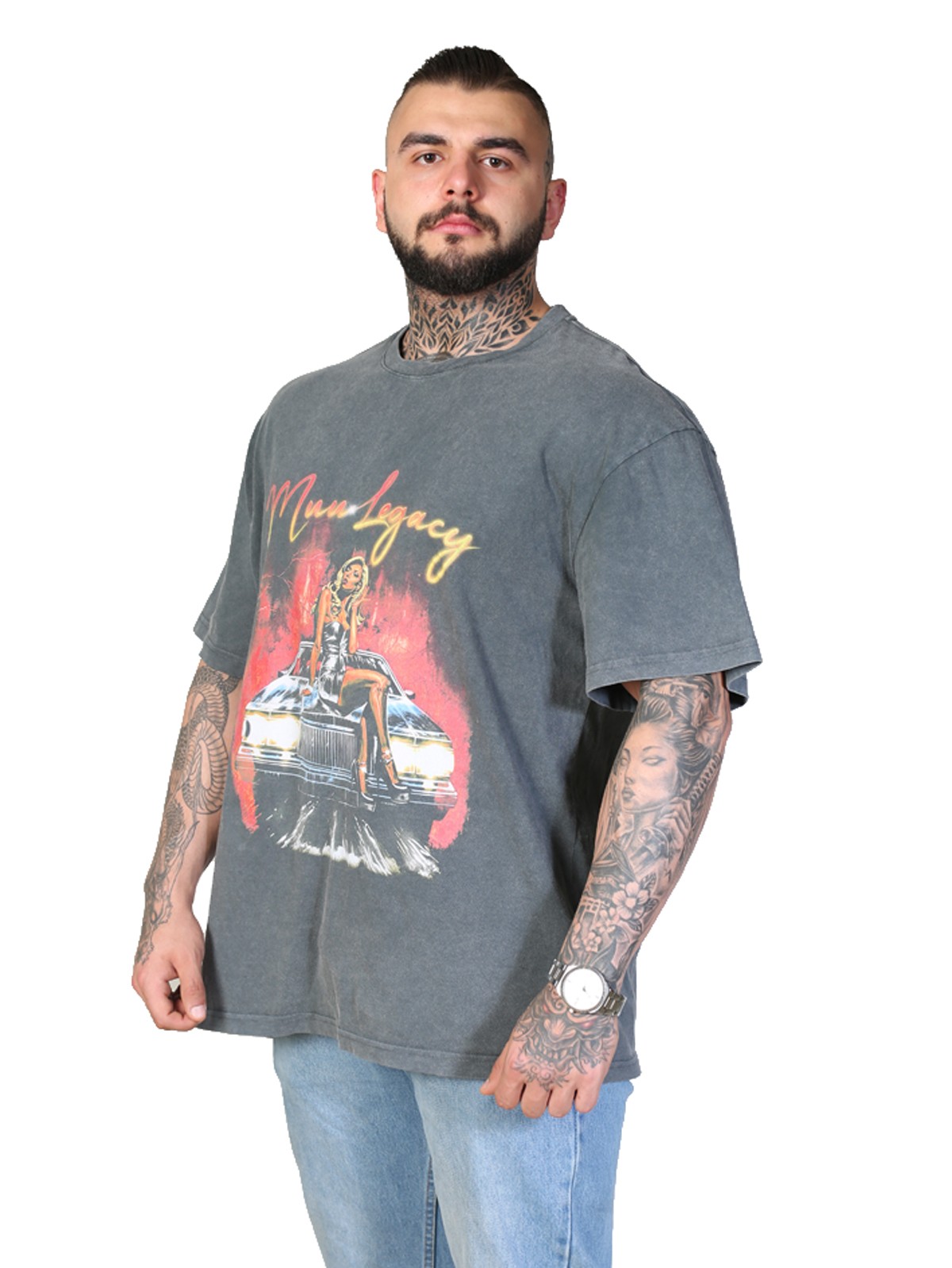 NICE CAR Oversize T-Shirt %100 Pamuk Dijital Baskılı