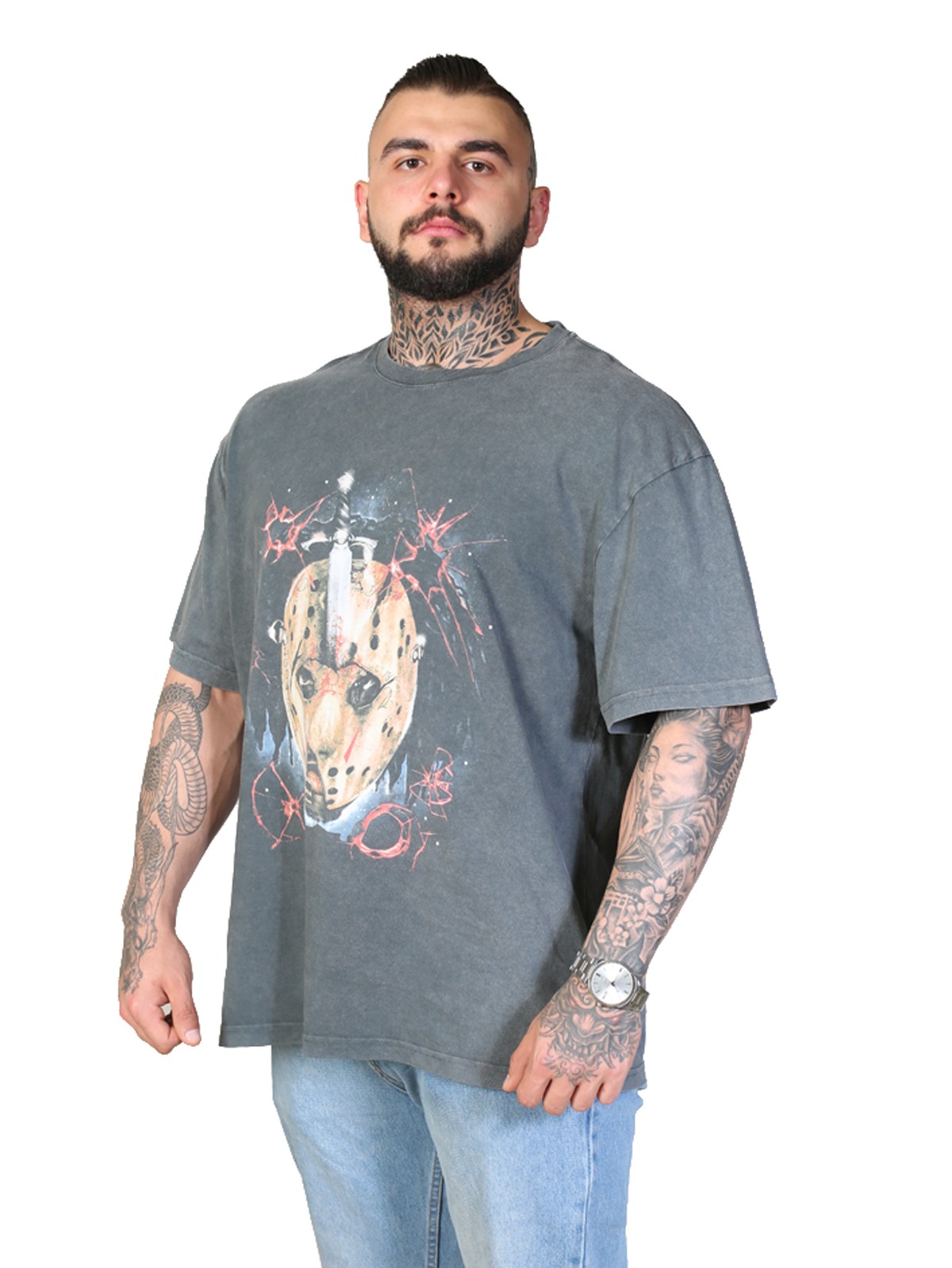 JASON Oversize T-Shirt %100 Pamuk Dijital Baskılı