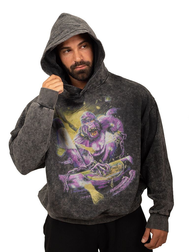 KONG Oversize Sweatshirt %100 Pamuk Dijital Baskılı