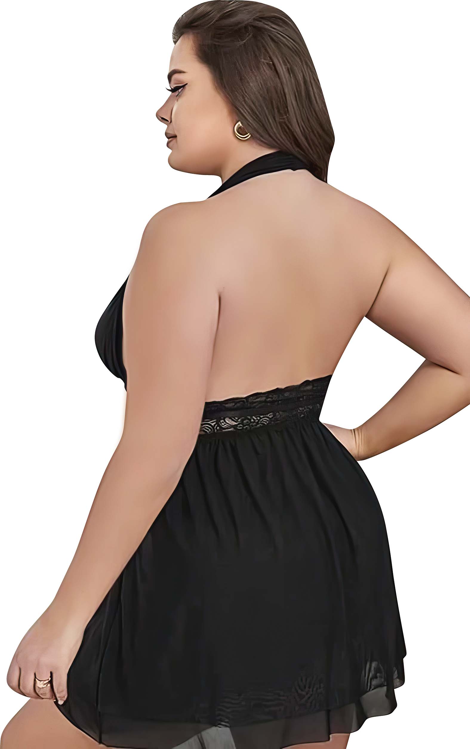 Dantel Detaylı Büyük Beden Gecelik