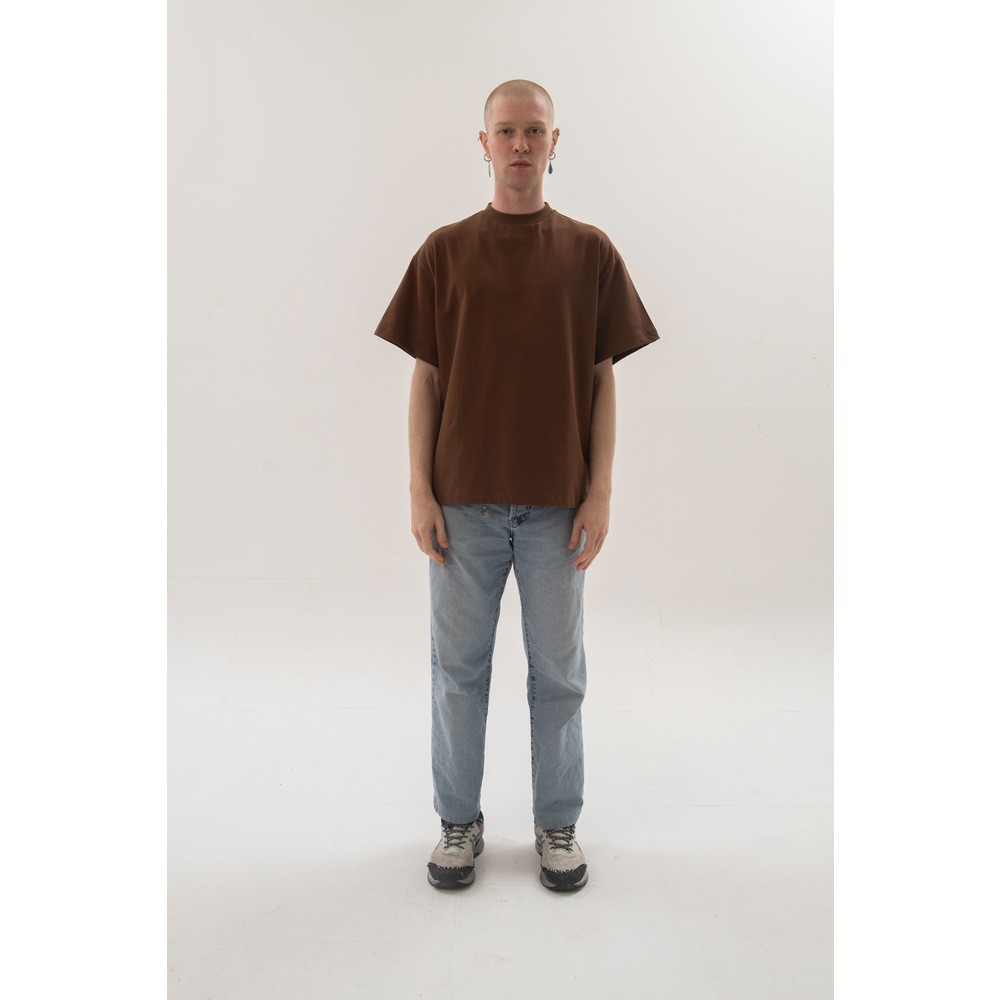 Kahverengi Basic Oversize T-Shirt