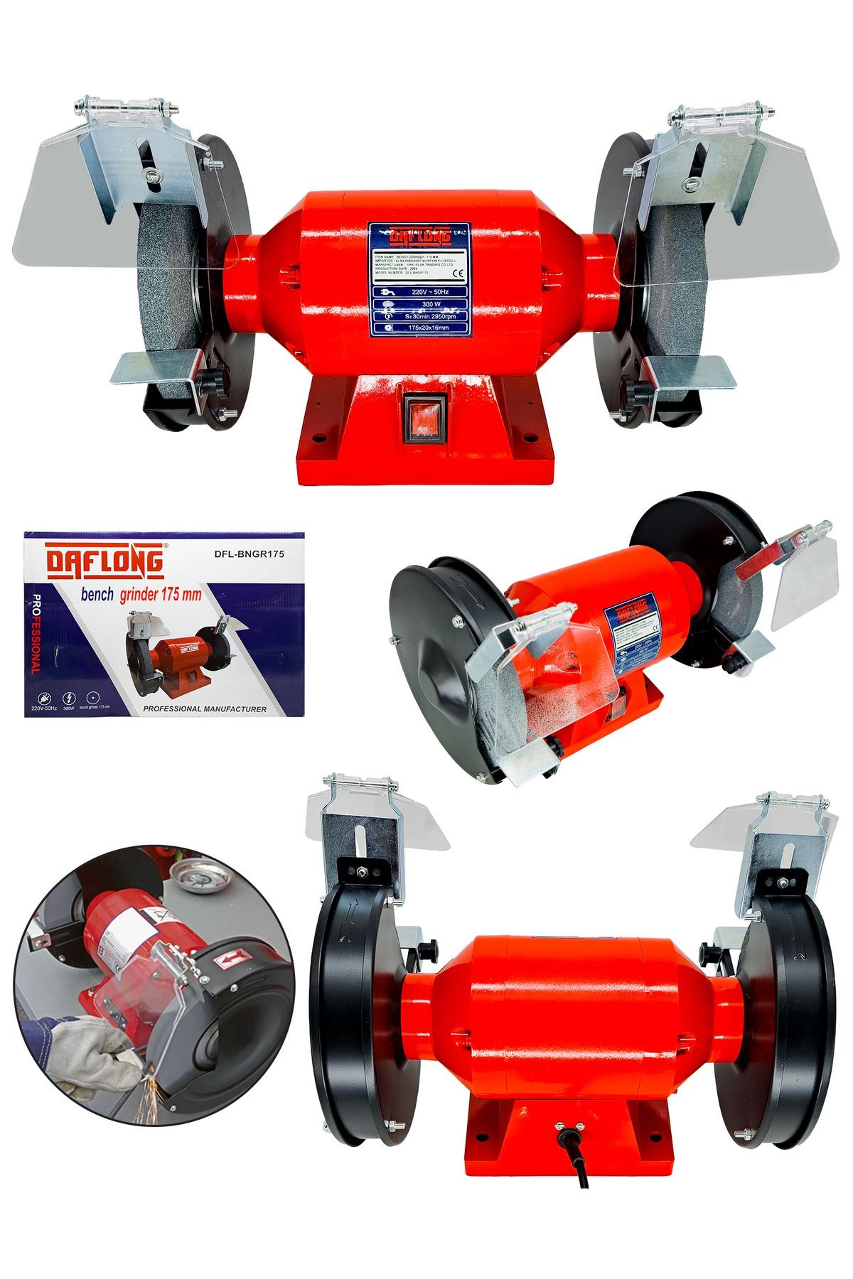 Profesyonel 2000 W Çark Motoru ZImpara Balta Bıçak Bileme Makinesi Tas Motoru Taslama 175 Mm