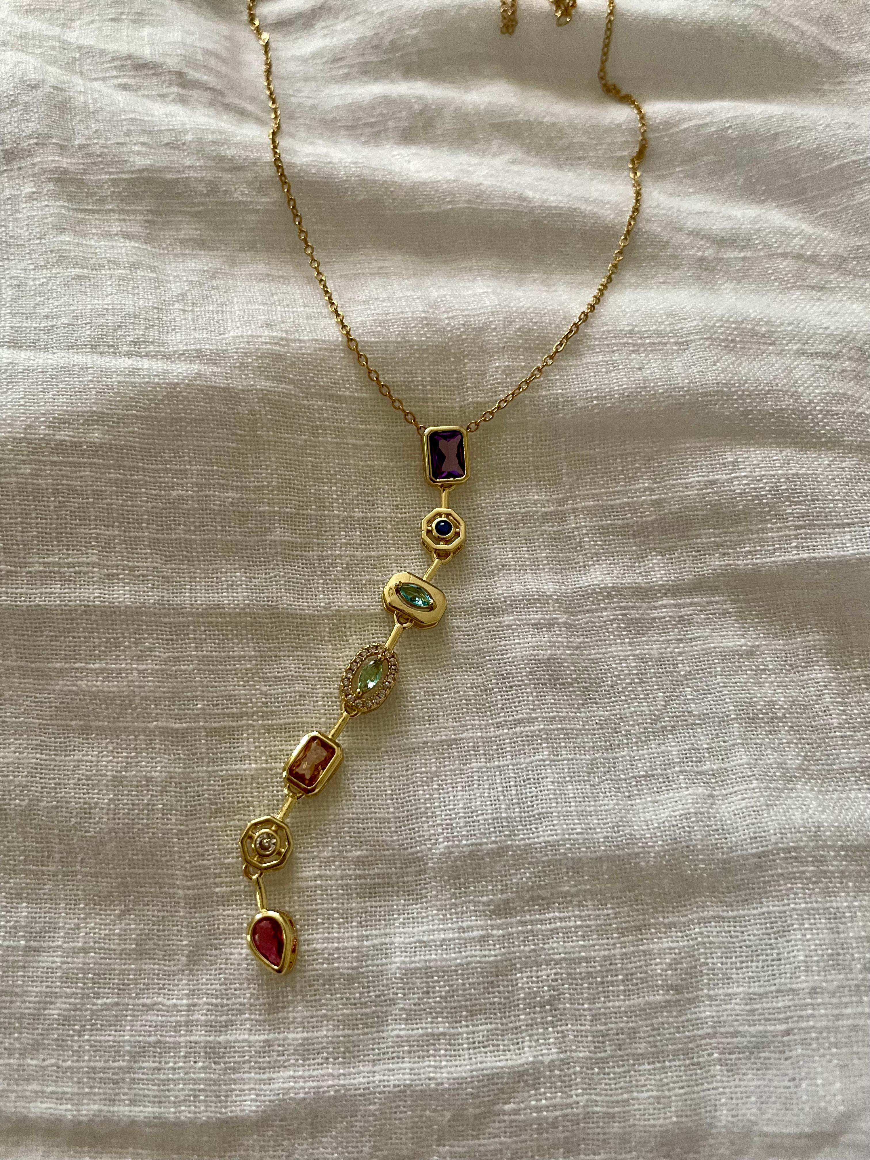 Gold stone Y kolye