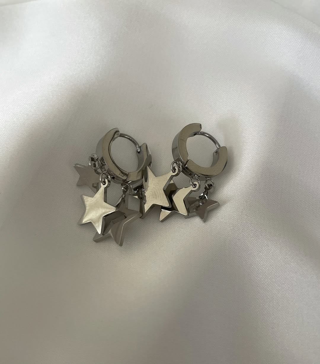 3 star hoop earring