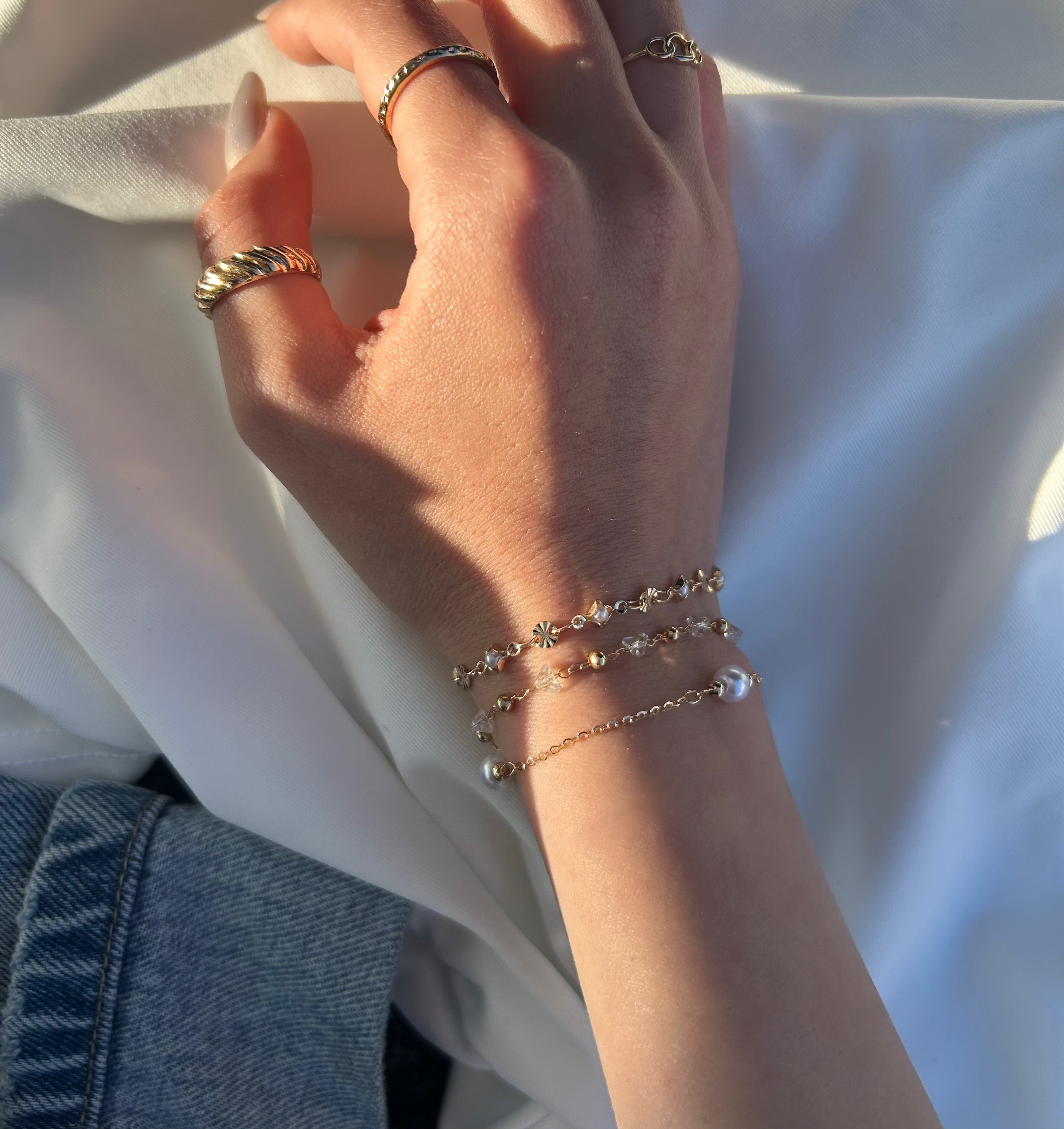 Gold inci bileklik set