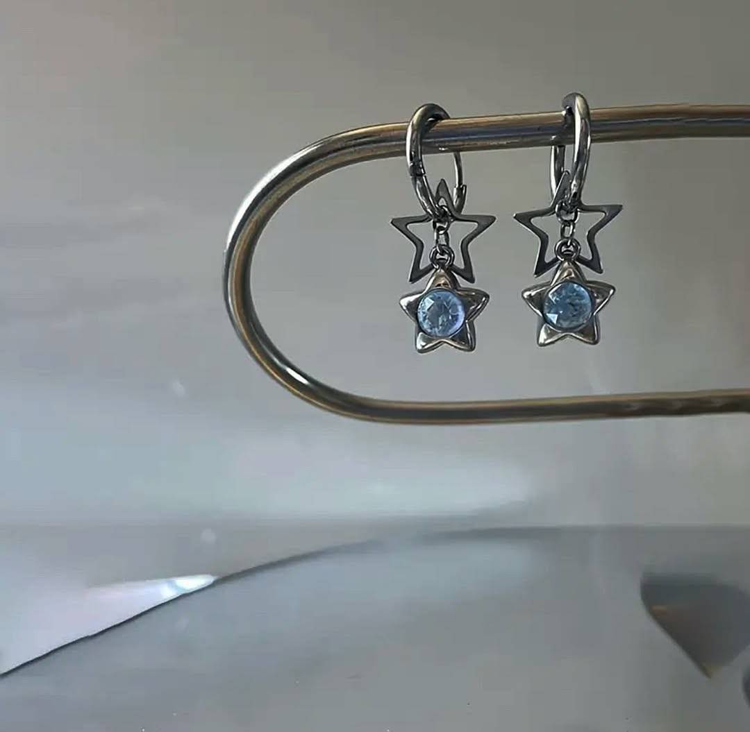 Blue star earring
