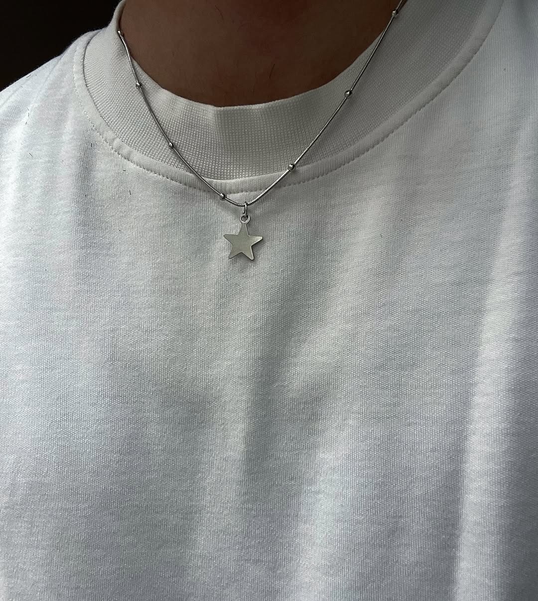 Unisex drop yıldız kolye