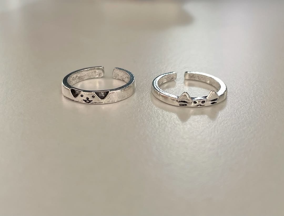 Cat-dog couple ring