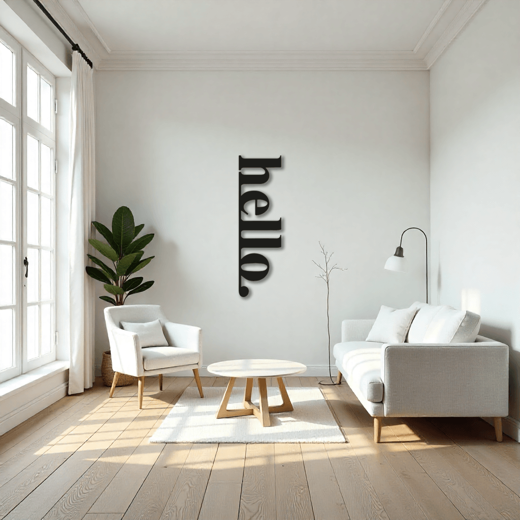 Dekoratif Hello Yazılı Metal Tablo - Duvar Dekoratif