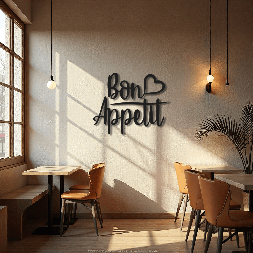 Dekoratif Bon Appétit Metal Duvar Tablosu
