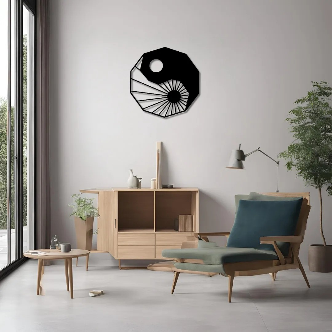 Modern Metal Duvar Sanatı Ying Yang Metal Duvar Tablosu Mandala