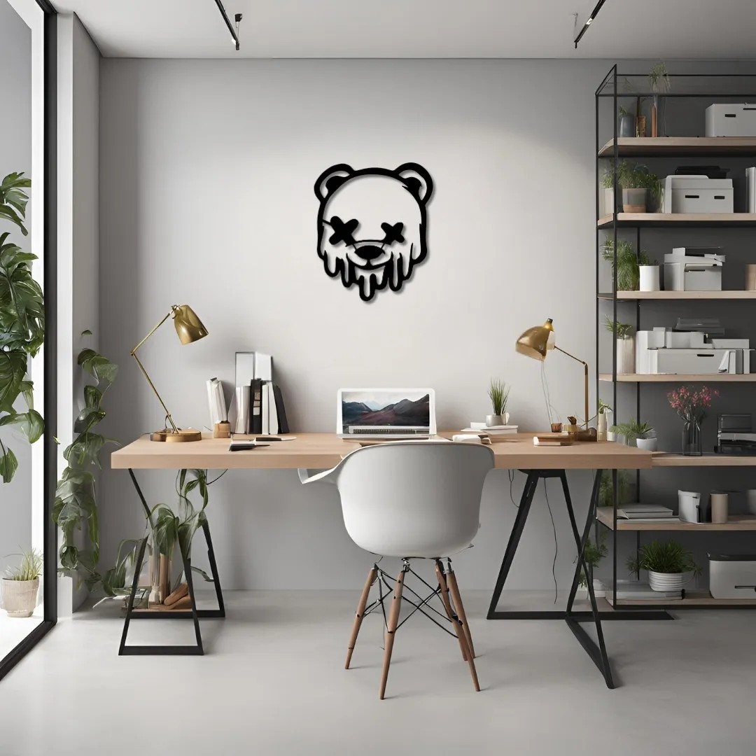 Metal Dekor Panda Metal Duvar Tablosu Hayvan