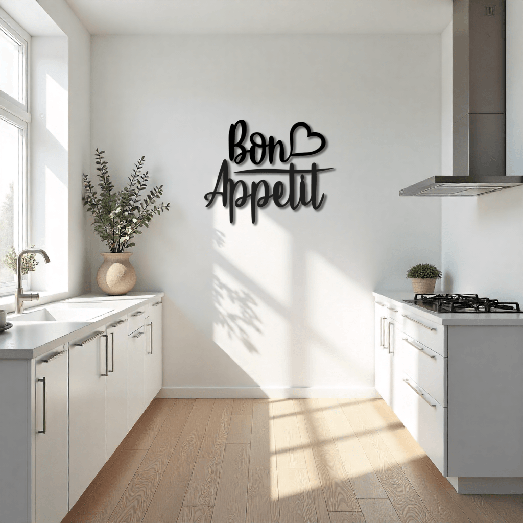 Dekoratif Bon Appétit Metal Duvar Tablosu
