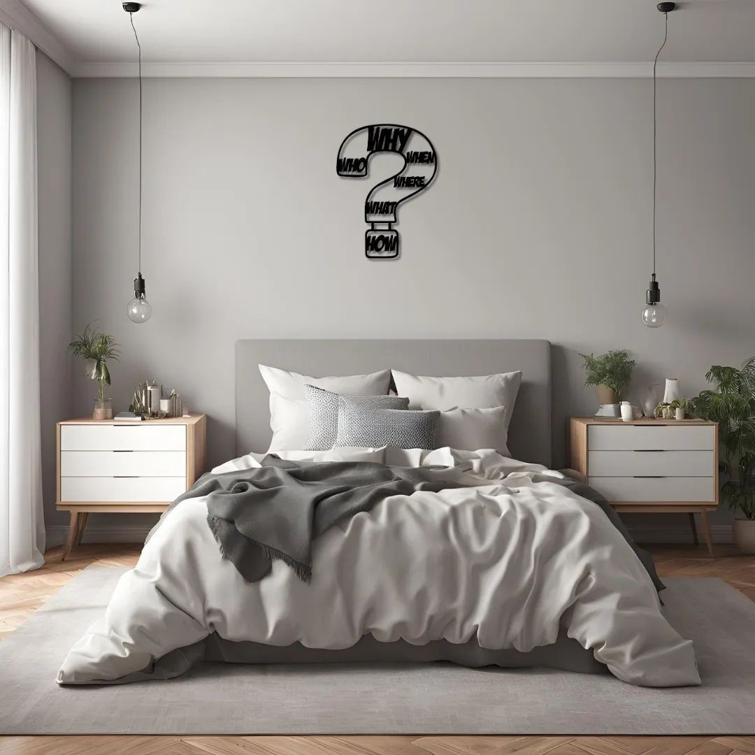 Dekoratif Soru İşareti (Question Mark) Pop Art Metal Duvar Tablosu 