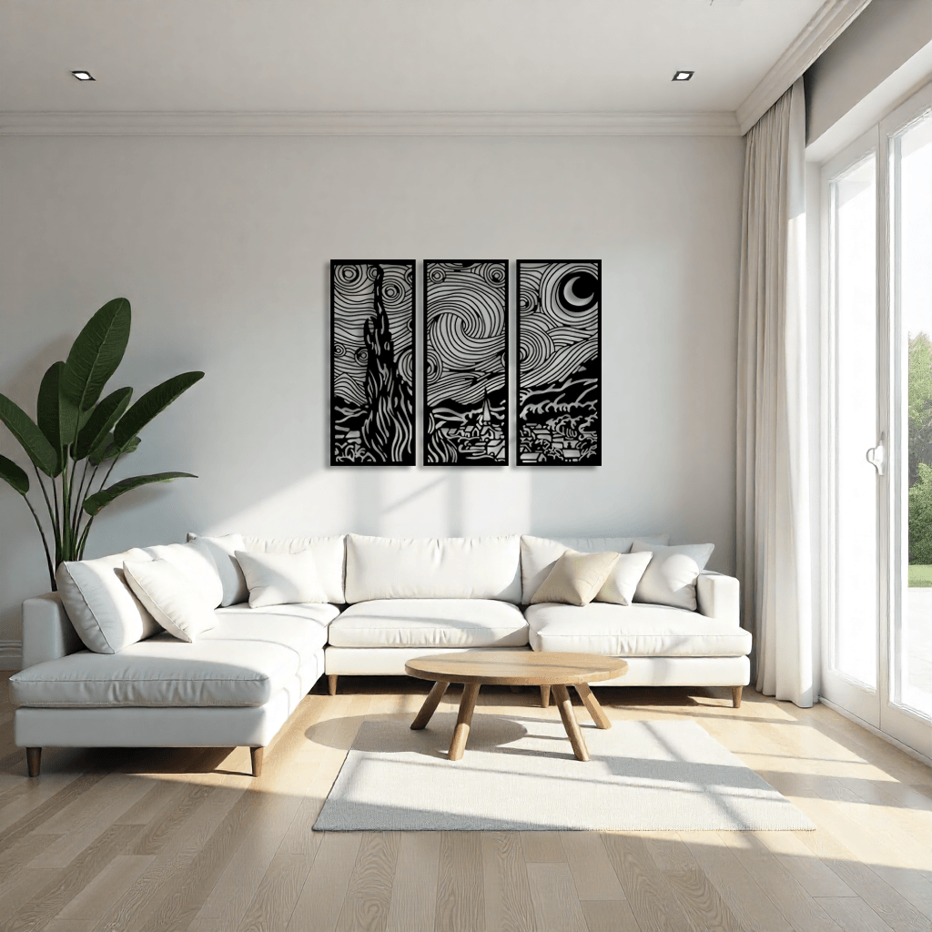 Dekoratif Van Gogh Yıldızlı Gece Metal Tablo