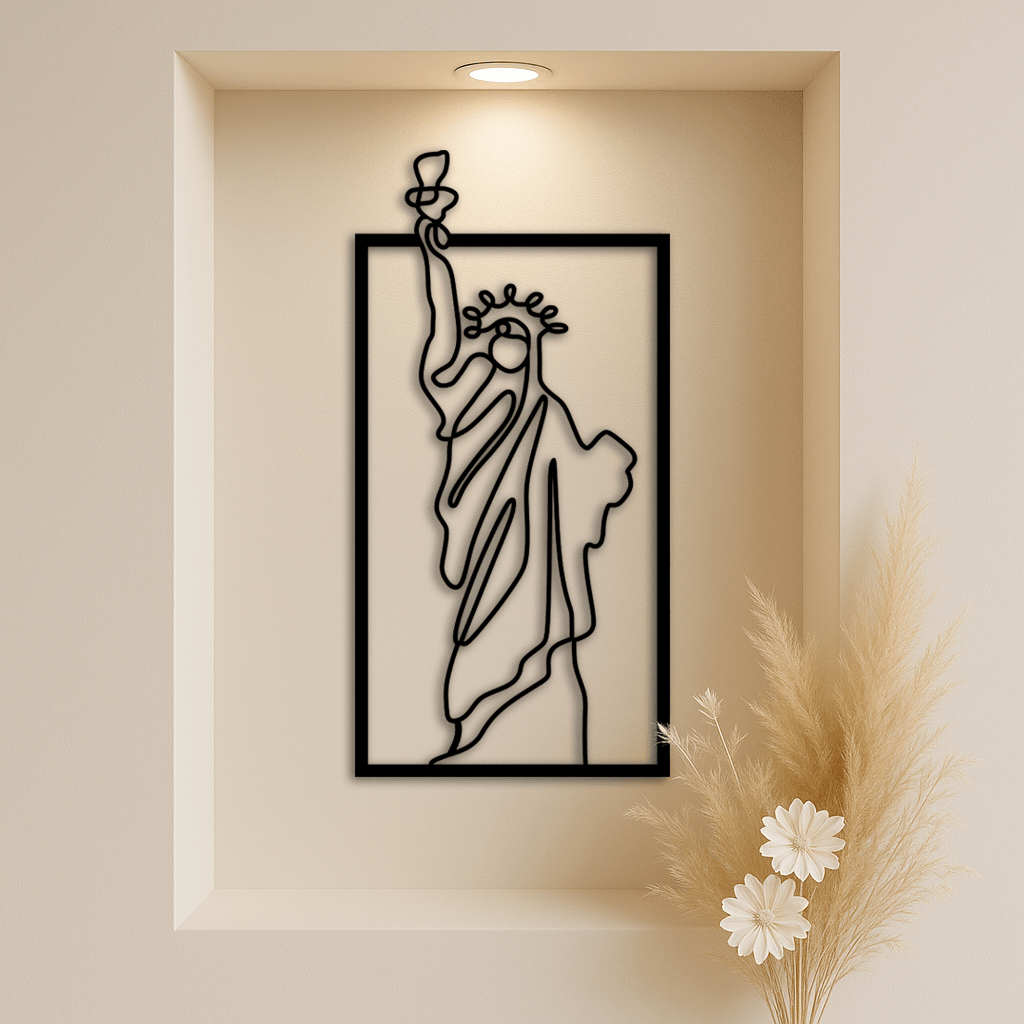 Özgürlük Heykeli Metal Dekoratif Tablo – Şık Duvar Dekoru