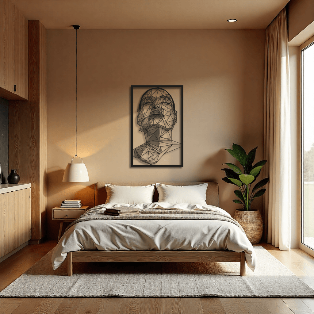 Dekoratif Kadın Yüzü Metal Duvar Tablosu - Dekor 