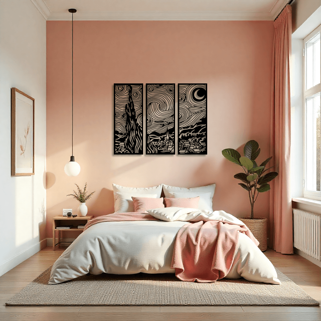 Dekoratif Van Gogh Yıldızlı Gece Metal Tablo