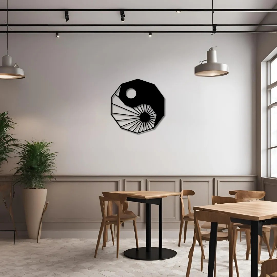 Modern Metal Duvar Sanatı Ying Yang Metal Duvar Tablosu Mandala