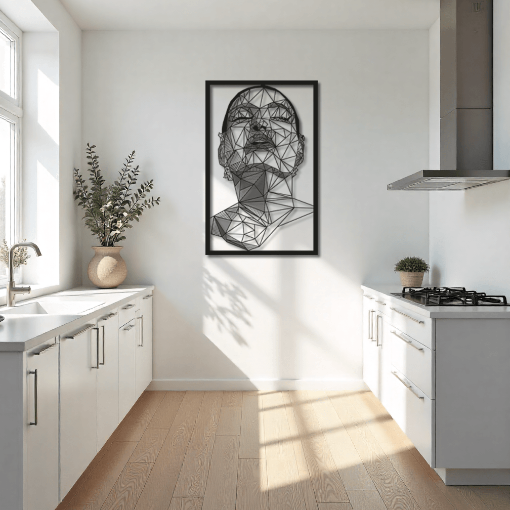 Dekoratif Kadın Yüzü Metal Duvar Tablosu - Dekor 