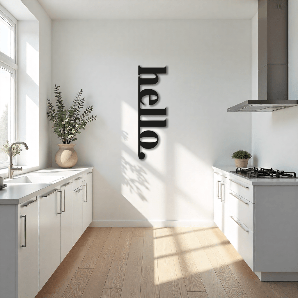 Dekoratif Hello Yazılı Metal Tablo - Duvar Dekoratif