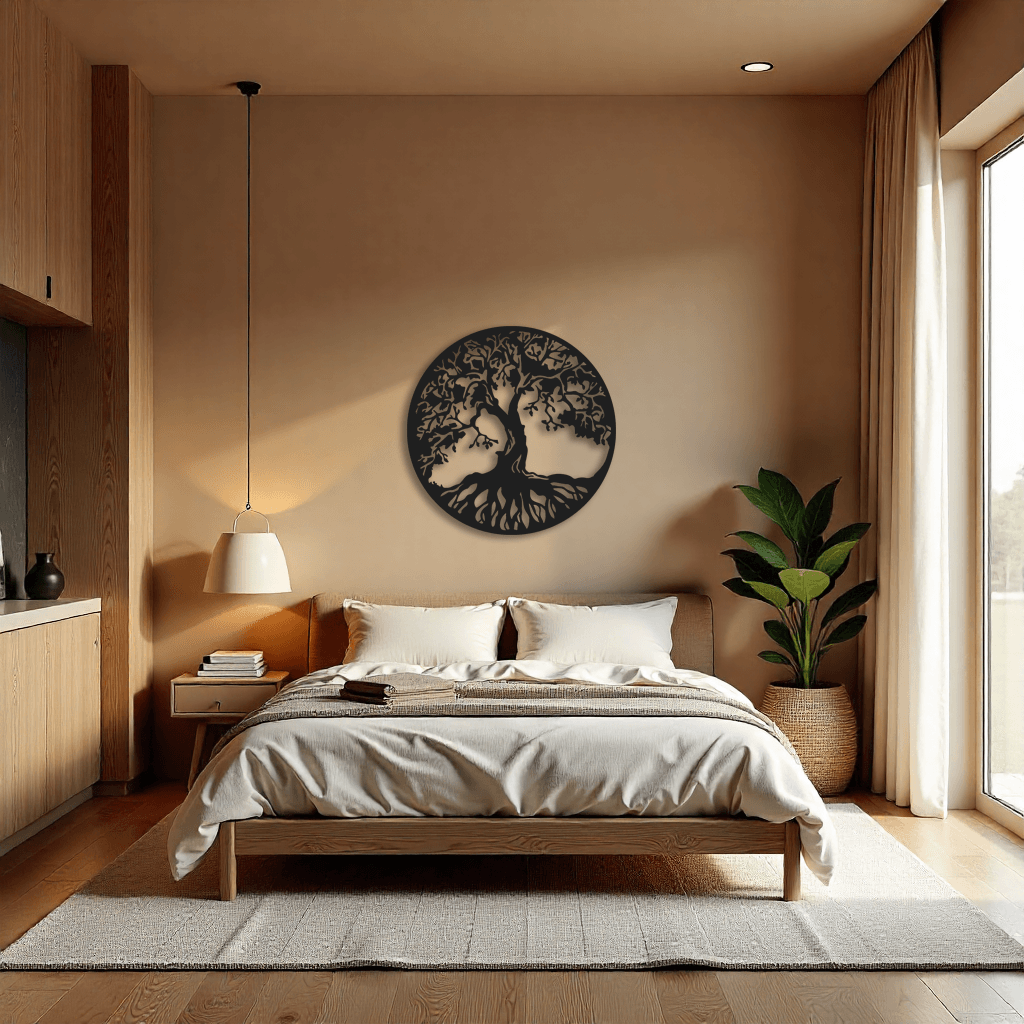 Aile Ağacı Metal Duvar Tablosu – Modern Ev Dekoru 