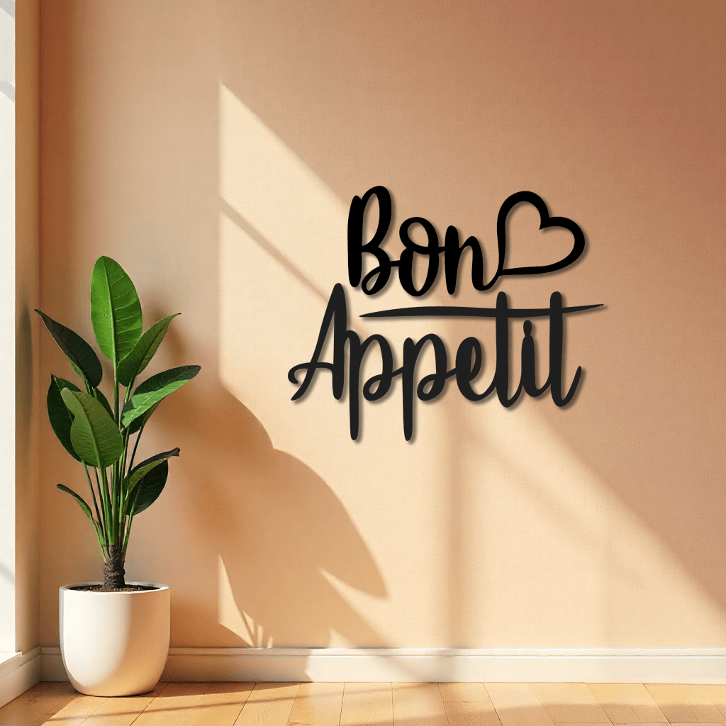 Dekoratif Bon Appétit Metal Duvar Tablosu