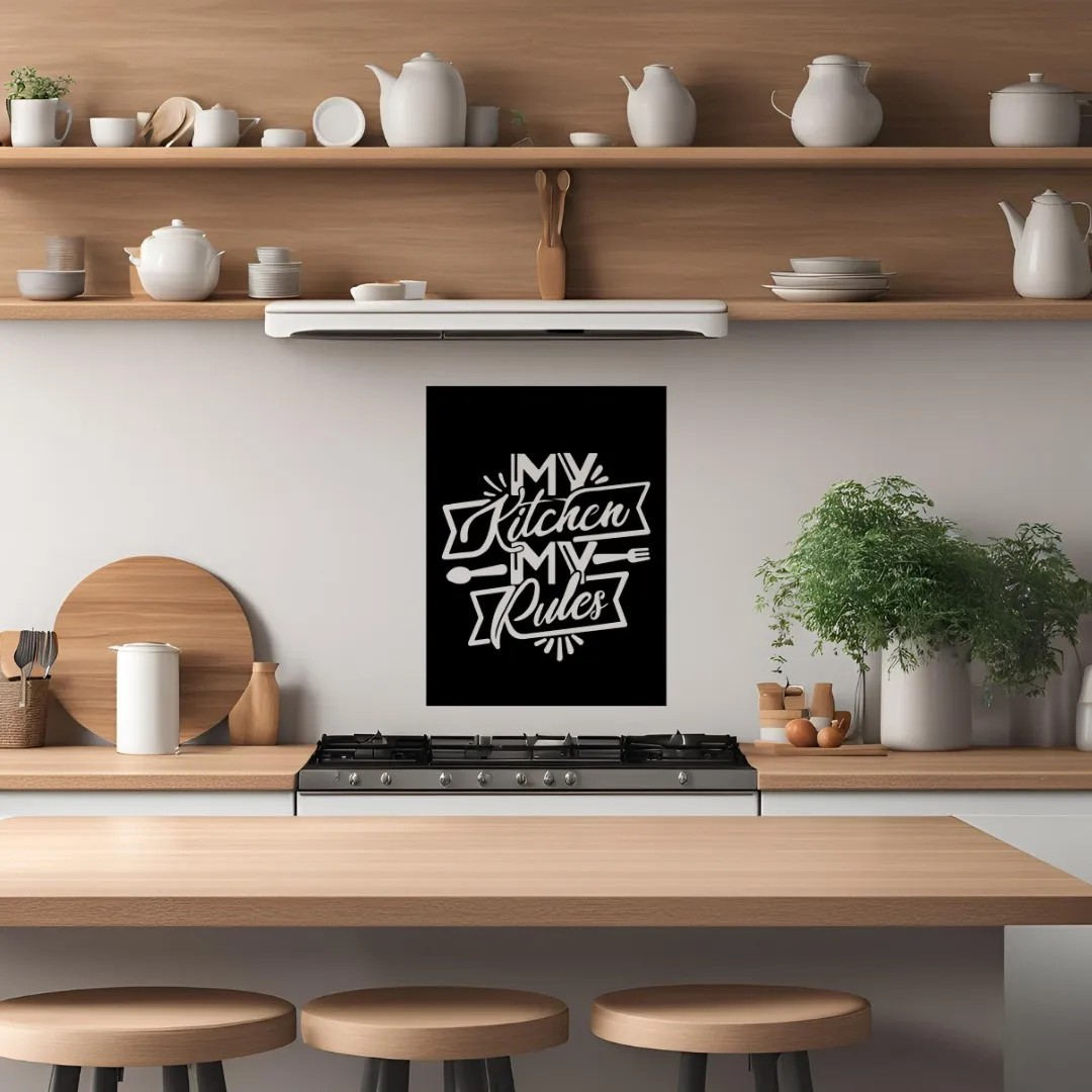 Özel Tasarım Metal Tablolar My Kitchen My Rules Metal Duvar Tablosu İmza