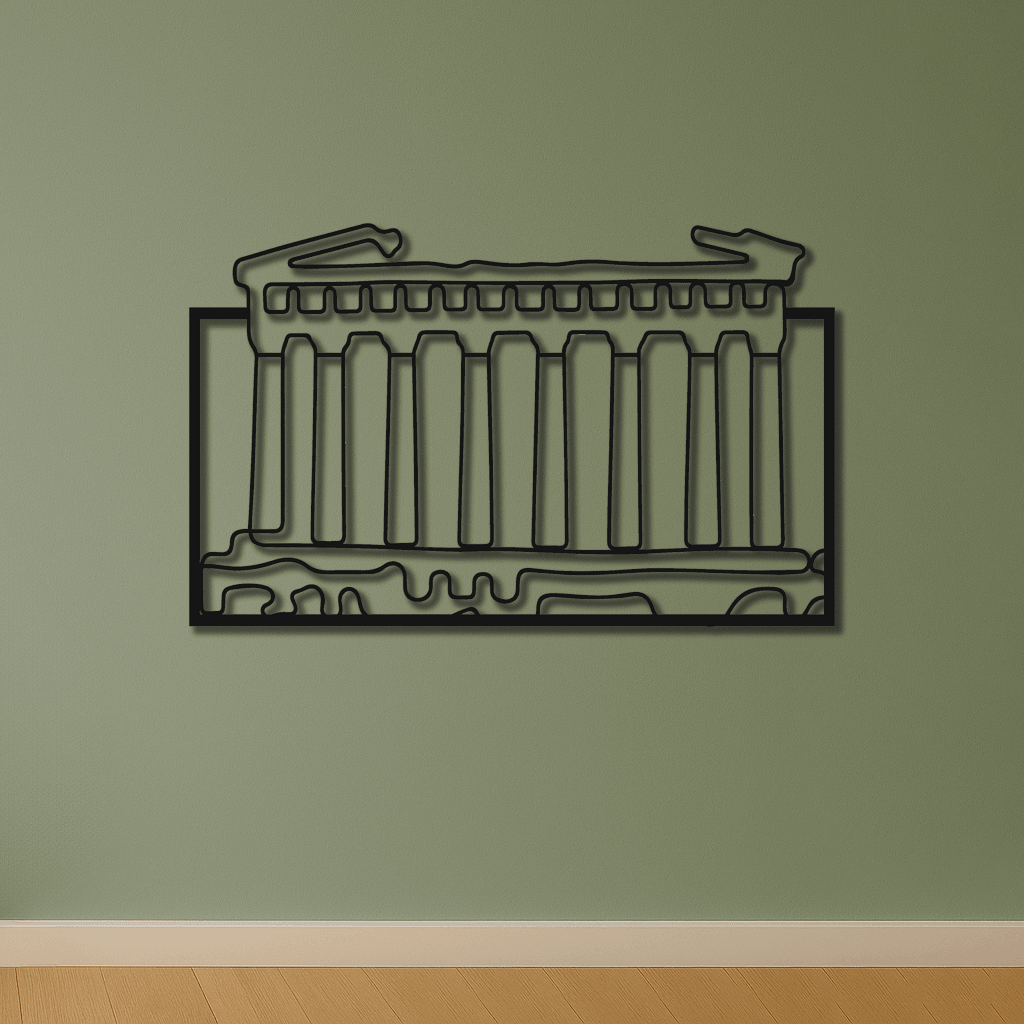 Dekoratif Athens Temalı Metal Duvar Tablosu 