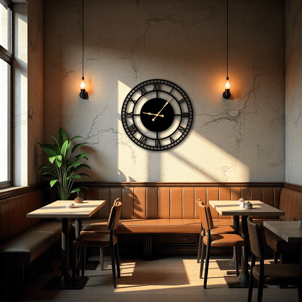 Şık Metal Duvar Saati | Dekoratif Siyah Daire