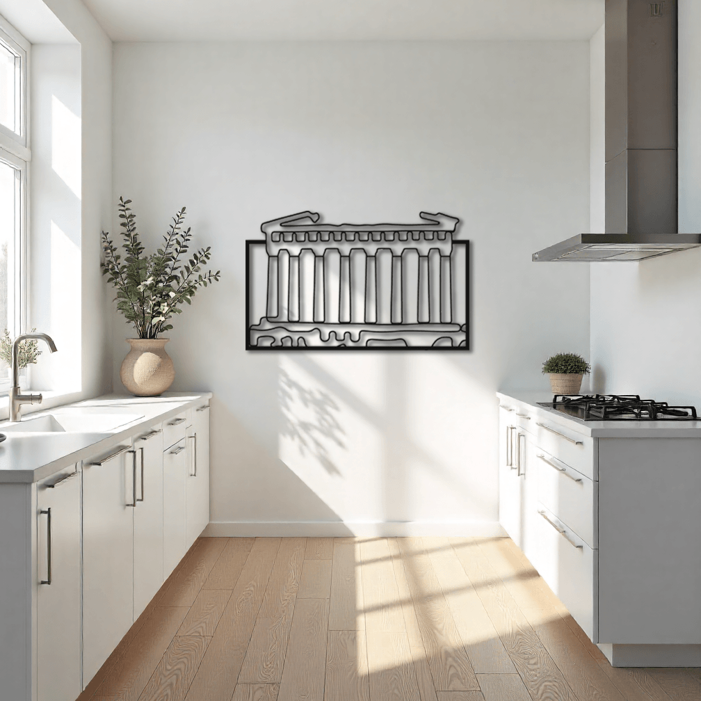 Dekoratif Athens Temalı Metal Duvar Tablosu 
