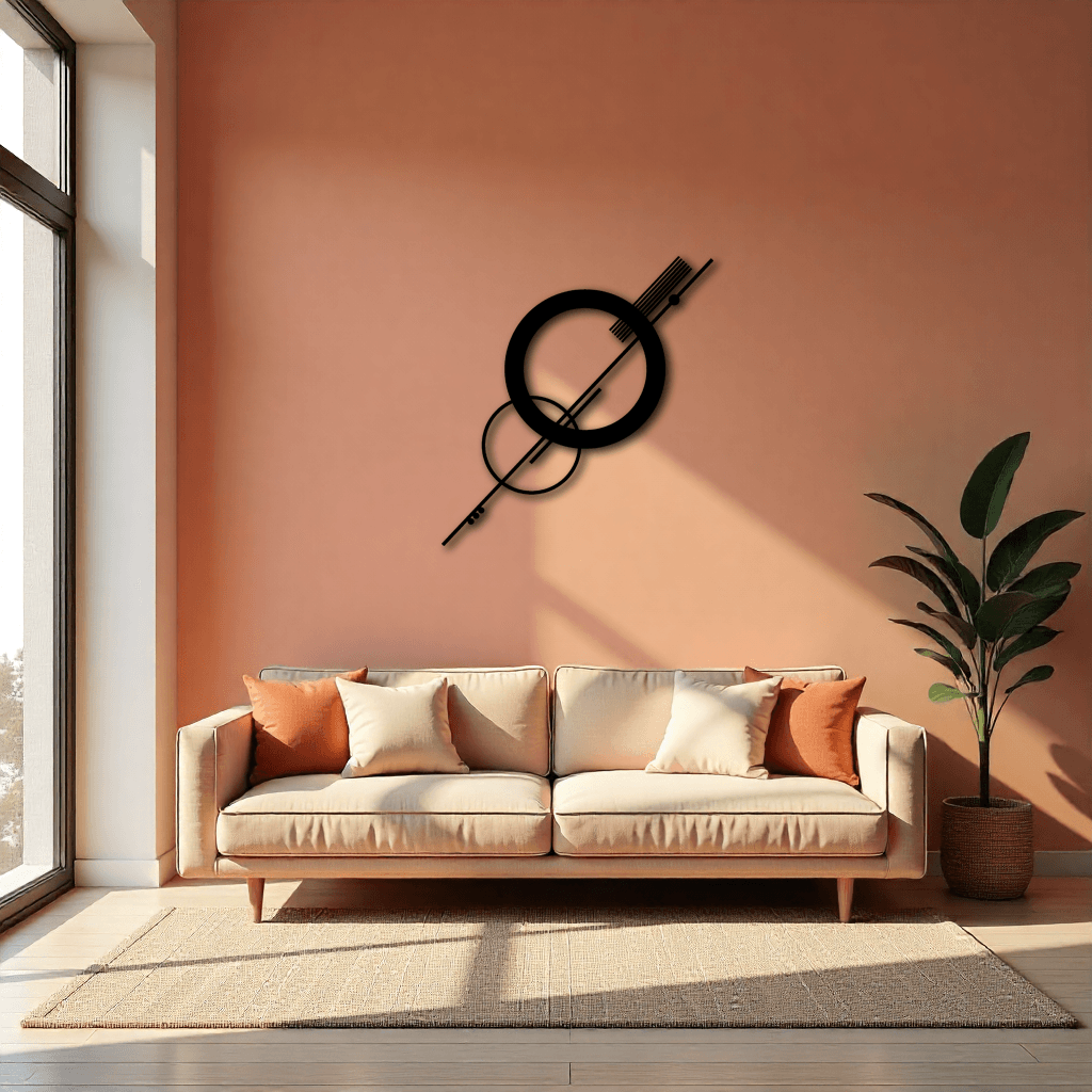 Modern Circle Metal Tablo - Evde Dekoratif Şıklık