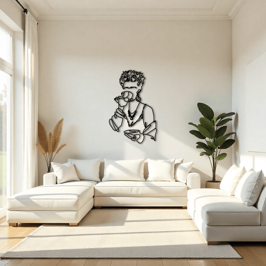 Frida Temalı Dekoratif Metal Duvar Tablosu